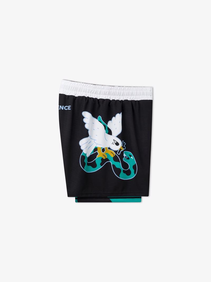 MANTO hybrid fightshorts dove - black